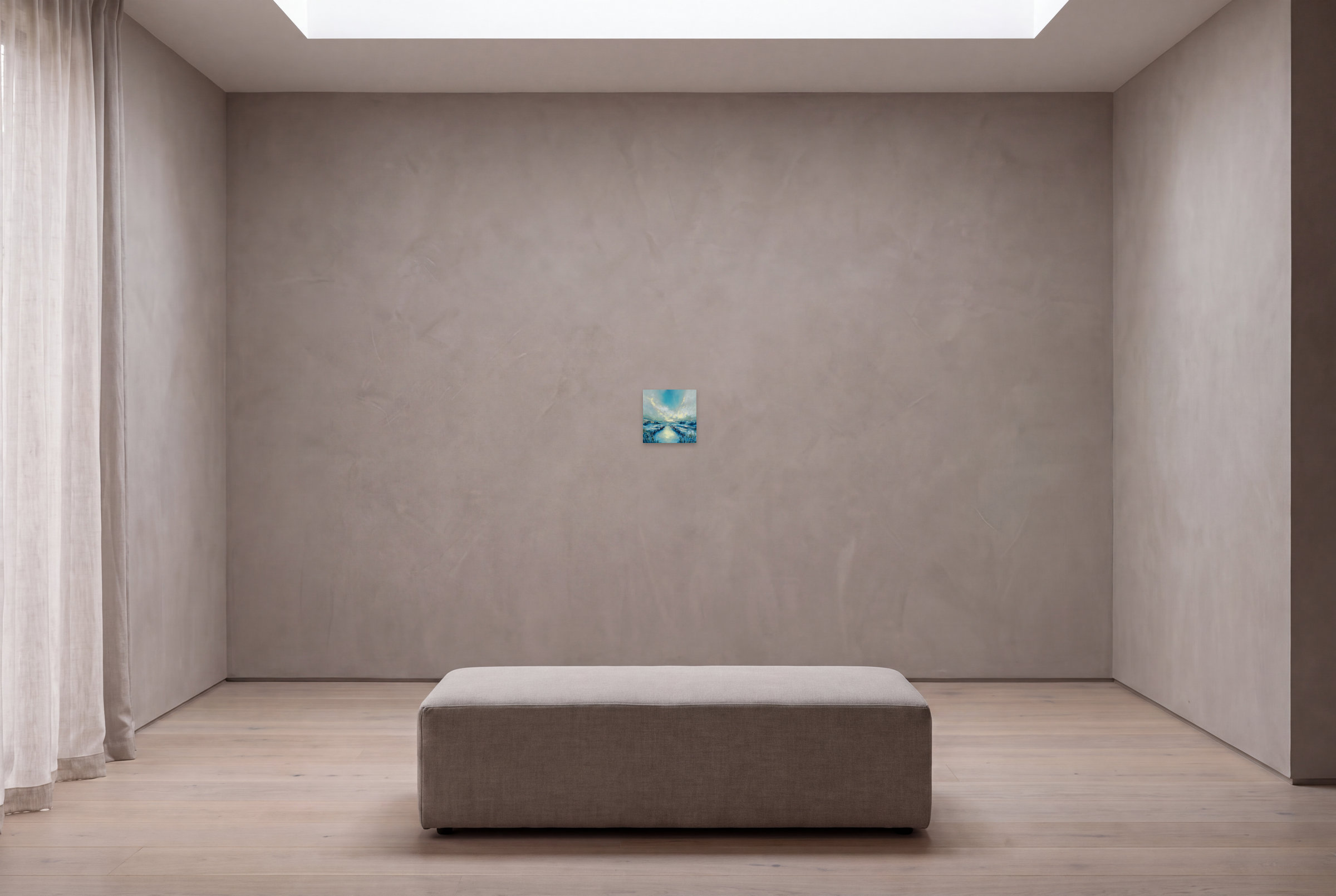 A visualisation of A Quiet Crossing in an imagined viewing room.